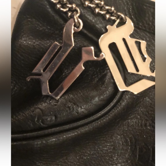 Versace vintage leather small, black shoulder bag 12x6 double zipper - Picture 3 of 6